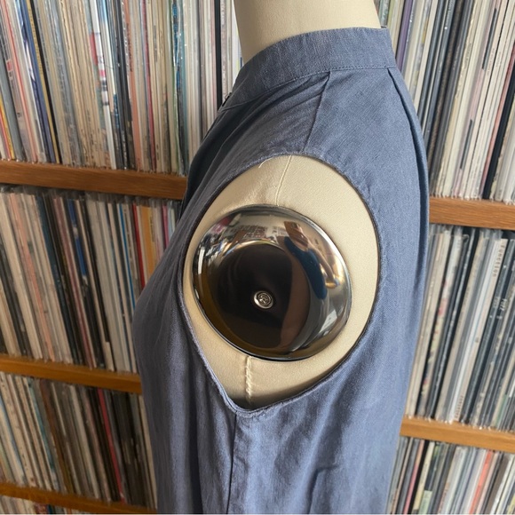 GUC ILANA KOHN Gray Linen Button Down Dress - Size SMALL - Picture 3 of 6